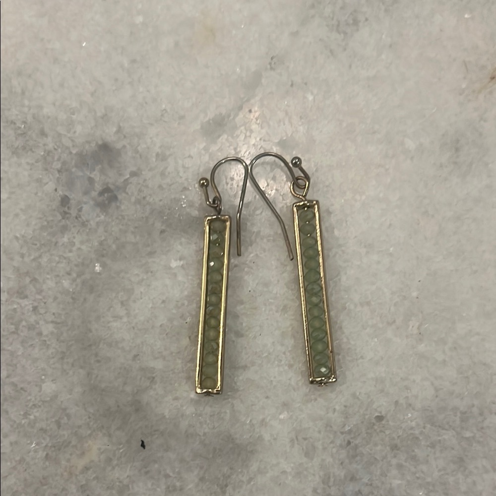 Elegant Gold and Green Dangle Earrings